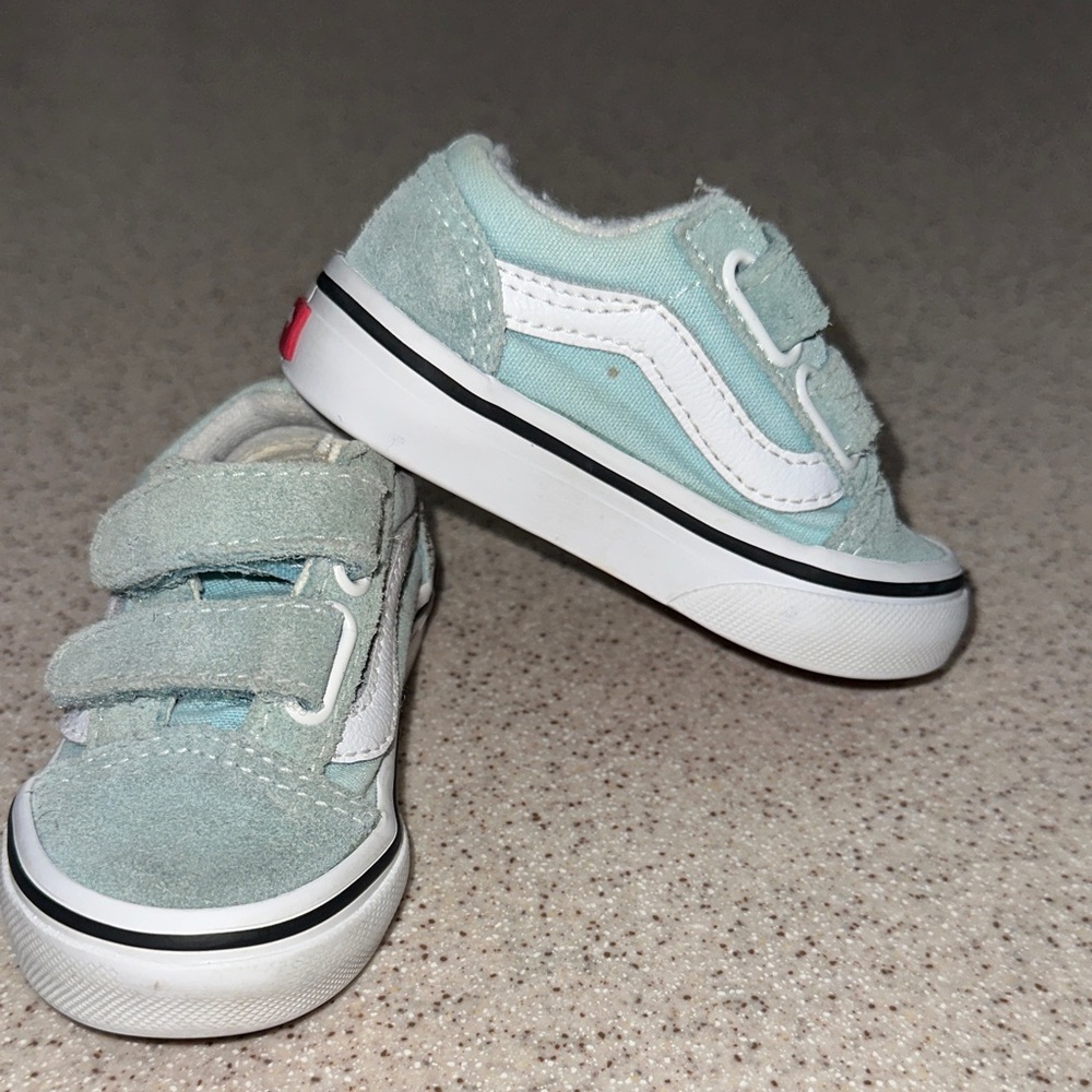 Vans Aqua blue teal Old Skool Sneakers toddler size 4